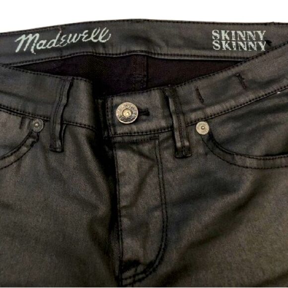 Madewell Skinny Skinny Wax Coated Black Pants Jeans Size 28 Womens - Picture 6 of 7